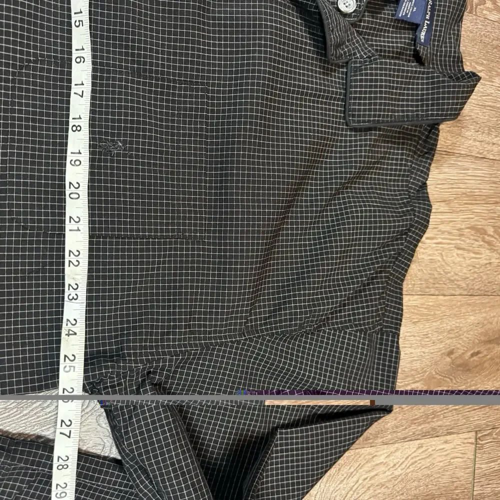 Polo Ralph Lauren Pajama Set Mens XL Black Check Cotton Sleepwear Lounge